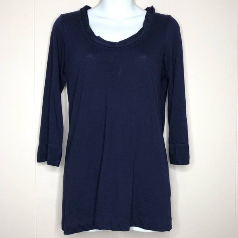 THEORY Navy Blue Top Womens Small Basics Timeless Normcore Corpcore Capsule Chic